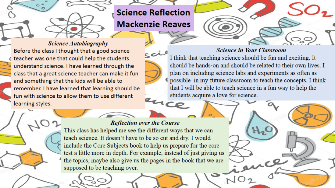 Reaves, Mackenzie - Science Reflection - ELED 4312